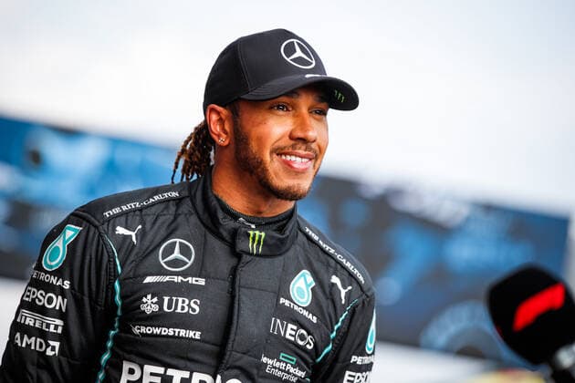 HAMILTON Lewis (gbr), Mercedes AMG F1 GP W12 E Performance, portrait during the Formula 1 Pirelli Gran Premio Del Made In Italy E Dell Emilia Romagna 2021 from April 16 to 18, 2021 on the Autodromo Internazionale Enzo e Dino Ferrari, in Imola, Italy - FORMULE 1 : Grand prix Emilie Romagne - Imola - Course - 18 04 2021 DPPI Panoramic 