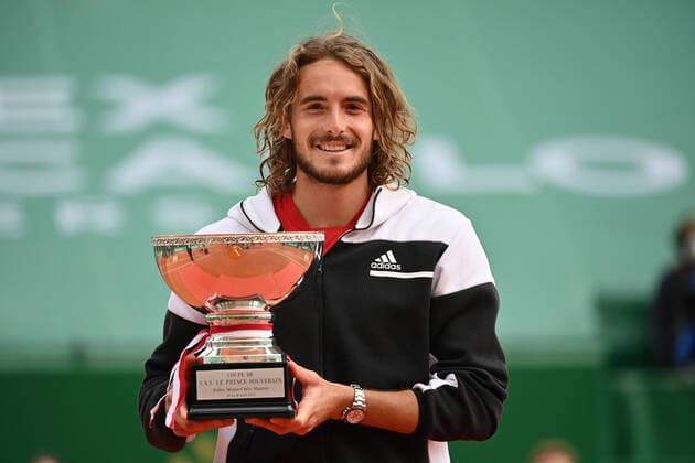 Bilder des Jahres 2021, Sport 04 April Sport Themen der Woche KW15 Sport Bilder des Tages 2021 Monte Carlo Open Stefanos Tsitsipas , Greece *** 2021 Monte Carlo Open Stefanos Tsitsipas , Greece
