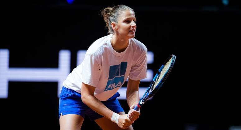 Mandatory Credit: Photo by Rob Prange Shutterstock (11864525j) Karolina Pliskova of the Czech Republic during practice ahead of the 2021 Porsche Tennis Grand Prix WTA, Tennis Damen 500 tournament Porsche Tennis Grand Prix, Tennis, Stuttgart, Germany - 19 Apr 2021 Porsche Tennis Grand Prix, Tennis, Stuttgart, Germany - 19 Apr 2021  Copyright: xRobxPrange Shutterstockx 11864525j
