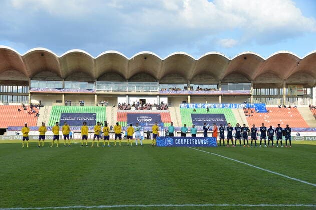 Les equipes (rumilly et toulouse) FOOTBALL : GFA Rumilly Vallieres vs Toulouse FC - 1 4 de finale de Coupe de France - 20 04 2021 FredericChambert Panoramic 