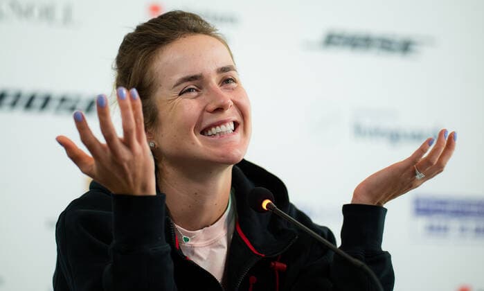 April 20, 2021, STUTTGART, GERMANY: Elina Svitolina of the Ukraine talks to the media at the 2021 Porsche Tennis Grand Prix WTA, Tennis Damen 500 tournament STUTTGART GERMANY - ZUMAa181 20210420_zaa_a181_029 Copyright: xRobxPrangex