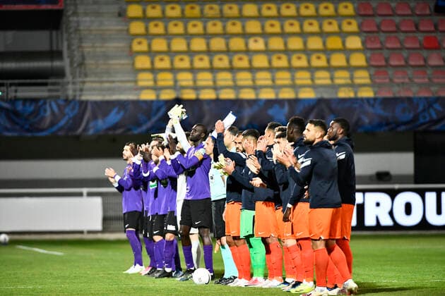 Effectif Montpellier FOOTBALL : Canet Roussilon vs Montpellier - Quart de Final Coupe de France - Canet Roussilon - 20 04 2021 ThierryBreton Panoramic 