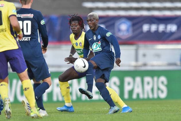 Ashley Moke Ndedi (rumilly) vs Kouadio Kone (toulouse) FOOTBALL : GFA Rumilly Vallieres vs Toulouse FC - 1 4 de finale de Coupe de France - 20 04 2021 FredericChambert Panoramic 