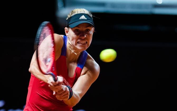Mandatory Credit: Photo by Rob Prange Shutterstock (11864528as) Angelique Kerber of Germany in action during her first-round match at the 2021 Porsche Tennis Grand Prix WTA, Tennis Damen 500 tournament Porsche Tennis Grand Prix, Tennis, Stuttgart, Germany - 21 Apr 2021 Porsche Tennis Grand Prix, Tennis, Stuttgart, Germany - 21 Apr 2021  Copyright: xRobxPrange Shutterstockx 11864528as
