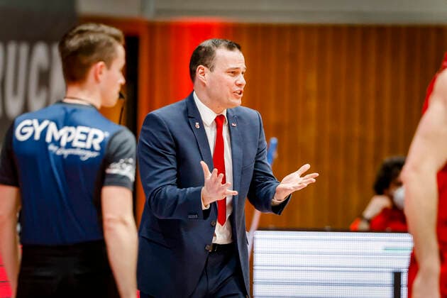 Headcoach Johan Roijakkers (Brose Bamberg) s.oliver Würzburg Wuerzburg - Brose Bamberg, easyCredit Basketball Bundesliga, Saison 2020-2021, 22. Spieltag, Bayreuth, Germany, Oberfrankenhalle, 20.04.2021 -