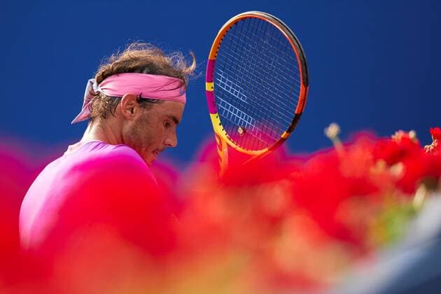 Spanish tennis player Rafael Nadal in action against Japanese tennis player Kei Nishikori during the Barcelona Open Banc Sabadell - Conde de Godo tournament round of 16 tennis match in Barcelona, Spain, 22 April 2021. Rafael Nadal vs Kei Nishikori !ACHTUNG: NUR REDAKTIONELLE NUTZUNG!  Copyright: xAlejandroxGarcíax GRAFCAT1909 20210422-637547160514473173