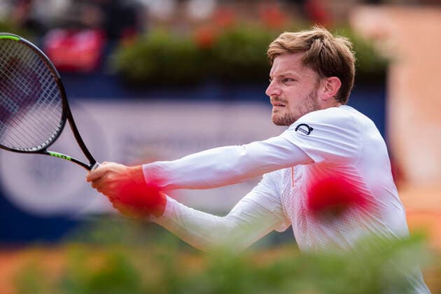 22nd April 2021; Real Club de Tennis, Barcelona, Catalonia, Spain; ATP, Tennis Herren Tour, Mens Singles, Barcelona Open Tennis; David Goffin during Barcelona Open Banc Sabadell Trofeo Conde de God& xf3; as he retired injured against Cameron Norrie of GBR  ActionPlus12282774 MarcxGonzalezxAloma