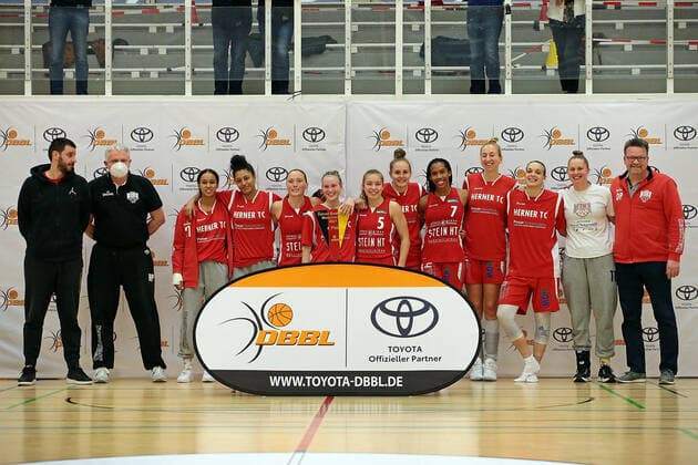 22.04.2021, xovx, Basketball Damen Bundesliga - Playoffs Spiel um Platz 3, Spiel 1, BC pharmaserv Marburg - Herner TC Der Herner TV gewinnt den 4. Platz der Deutschen Meisterschaft Marburg Sporthalle Georg Gaßmann Stadion Hessen Deutschland (DE)