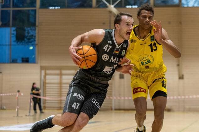 Albert Kuppe (MLP Academics Heidelberg, 47)¨¨¨Kirchheim Knights vs. MLP Academics Heidelberg, 2. Basketball, Bundesliga, Pro A, Barmer 2 Basketball, Playoffs 3. Spieltag Gruppenphase, Spielzeit 2020 2021, 23.04.2021, ¨¨ Kirchheim Knights - MLP Academics Heidelberg, Basketball, 2. Bundesliga, Barmer 2 Basketball, Playoffs 3. Spieltag Gruppenphase, Spielzeit 2020 2021, 23.04.2021 Kirchheim unter Teck Copyright: xDennisxDuddek xEibnerxPressefotox EP_DDU