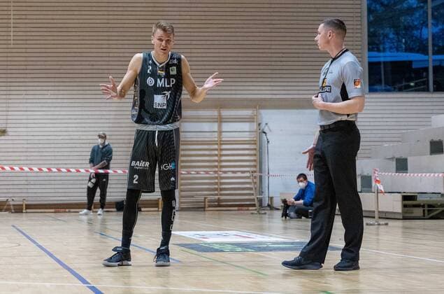 Niklas Würzner (MLP Academics Heidelberg, 2)¨¨¨Kirchheim Knights vs. MLP Academics Heidelberg, 2. Basketball, Bundesliga, Pro A, Barmer 2 Basketball, Playoffs 3. Spieltag Gruppenphase, Spielzeit 2020 2021, 23.04.2021, ¨¨ Kirchheim Knights - MLP Academics Heidelberg, Basketball, 2. Bundesliga, Barmer 2 Basketball, Playoffs 3. Spieltag Gruppenphase, Spielzeit 2020 2021, 23.04.2021 Kirchheim unter Teck Copyright: xDennisxDuddek xEibnerxPressefotox EP_DDU