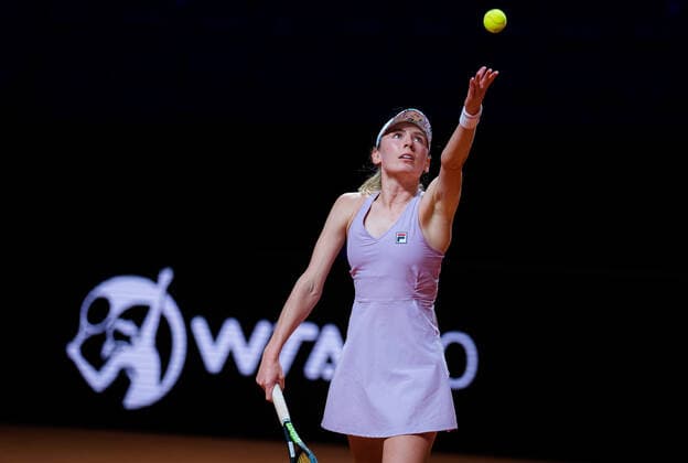 April 23, 2021, STUTTGART, GERMANY: Ekaterina Alexandrova of Russia in action during the quarter-final at the 2021 Porsche Tennis Grand Prix WTA, Tennis Damen 500 tournament against Simona Halep of Romania STUTTGART GERMANY - ZUMAa181 20210423_zaa_a181_098 Copyright: xRobxPrangex