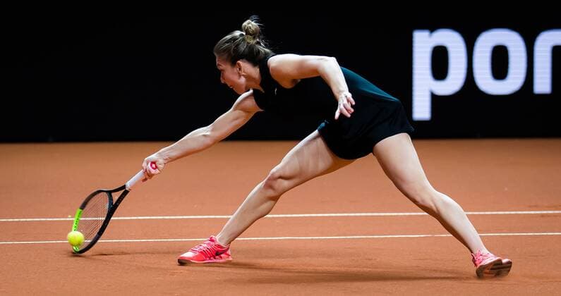 Mandatory Credit: Photo by Rob Prange Shutterstock (11864531ae) Simona Halep of Romania in action during the semi-final of the 2021 Porsche Tennis Grand Prix WTA, Tennis Damen 500 tournament Porsche Tennis Grand Prix, Tennis, Stuttgart, Germany - 24 Apr 2021 Porsche Tennis Grand Prix, Tennis, Stuttgart, Germany - 24 Apr 2021  Copyright: xRobxPrange Shutterstockx 11864531ae