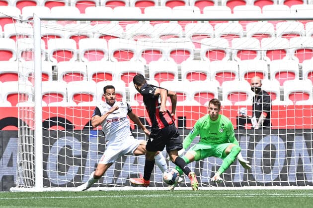 10 Alexis CLAUDE MAURICE (nice) - BUT FOOTBALL : Nice vs Montpellier - Ligue 1 Uber Eats - 25 04 2021 FEP Panoramic 