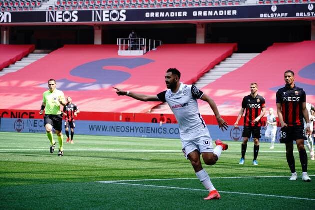 Joie - Gaetan Laborde (Montpellier FC) FOOTBALL : OGC Nice vs Montpellier - Ligue 1 Uber Eats - Nice - 25 04 2021 NorbertScanella PanoramiC 