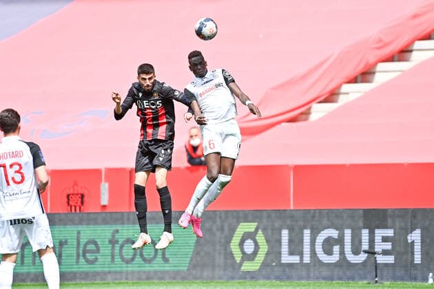08 PIERRE LEES MELOU (NICE) - 06 JUNIOR SAMBIA (MHSC) FOOTBALL : Nice vs Montpellier - Ligue 1 Uber Eats - 25 04 2021 FEP Panoramic 