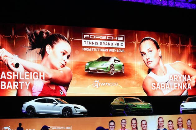 BAU 25.04.2021 Stuttgart Tennis Porsche Tennis Grand Prix, Finale, Ashleigh BARTY (AUS), Finale, Aryna SABALENKA (BLR)