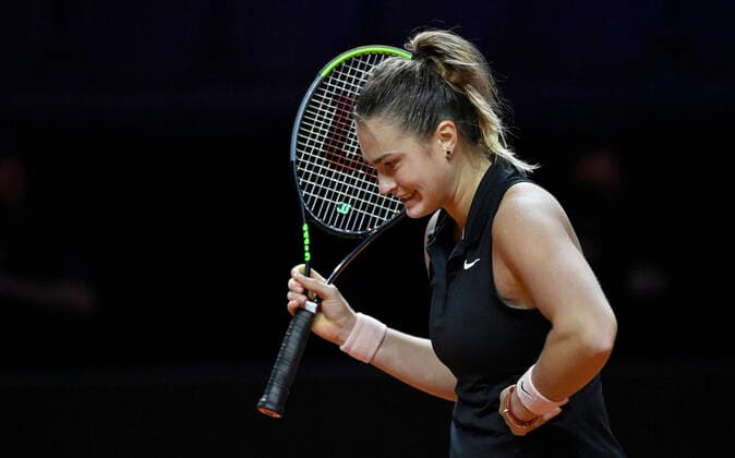 Aryna Sabalenka (BLR) lächelt Finale Tennis Damen Porsche-Cup Porsche Tennis Grand Prix GP Stuttgart 2021 Porsche-Arena 25.04.2021 Porsche Tennis Grand Prix Stuttgart 2021