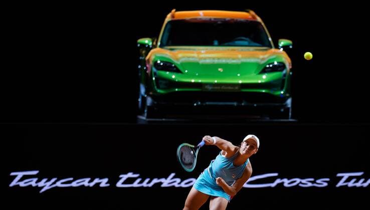 Mandatory Credit: Photo by Rob Prange Shutterstock (11875065bb) Ashleigh Barty of Australia in action during the final of the 2021 Porsche Tennis Grand Prix WTA, Tennis Damen 500 tournament 2021 Porsche Tennis Grand Prix Day 7 - 25 Apr 2021 2021 Porsche Tennis Grand Prix Day 7 - 25 Apr 2021  Copyright: xRobxPrange Shutterstockx 11875065bb