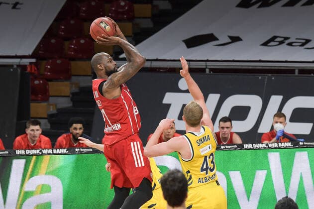 James Gist (FC Bayern Basketball 21) mit vielen Fehlversuchen,FC Bayern Basketball - Alba Berlin, Basketball, Basketball Bundesliga, 25.04.2021 Muenchen Bayern Deutschland