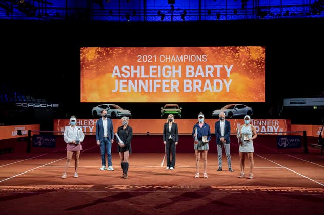 2021 Porsche Tennis Grand Prix Ashleigh Barty , Australia Jennifer Brady , USA Bethanie Mattek-Sands , USA Desirae Krawczyk , USA