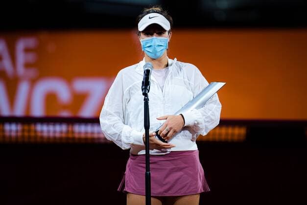 Mandatory Credit: Photo by Rob Prange Shutterstock (11864533w) Desirae Krawczyk of the United States after the doubles final of the 2021 Porsche Tennis Grand Prix WTA, Tennis Damen 500 tournament Porsche Tennis Grand Prix, Tennis, Stuttgart, Germany - 25 Apr 2021 Porsche Tennis Grand Prix, Tennis, Stuttgart, Germany - 25 Apr 2021  Copyright: xRobxPrange Shutterstockx 11864533w