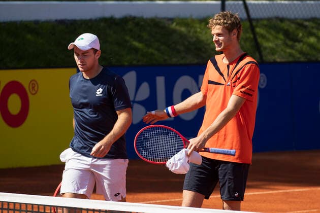 Dominik Koepfer, Yannick Hanfmann, Doppel Tennis - BMW Open 2021 - ATP, Tennis Herren - MTTC Iphitos - Munich - - Germany - 26 April 2021. Copyright: xJuergenxHasenkopfx