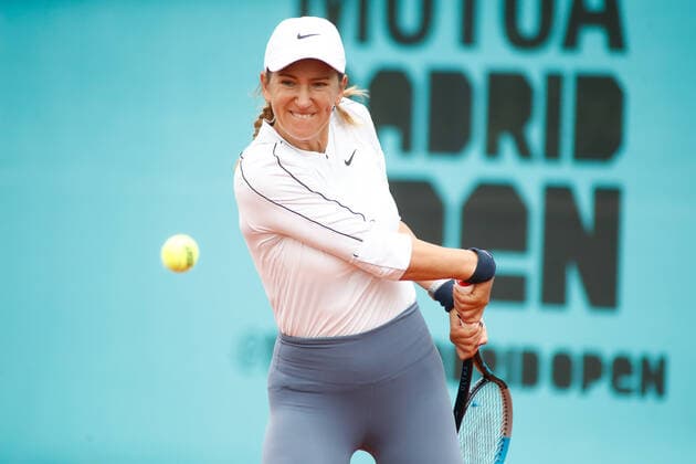 April 27, 2021, MADRID, MADRID, SPAIN: Victoria Azarenka of Belarus practice during the WTA, Tennis Damen 1000 - Mutua Madrid Open 2021 at La Caja Magica on April 27, 2021 in Madrid, Spain. MADRID SPAIN - ZUMAa181 20210427_zaa_a181_012 Copyright: xOscarxJ.xBarrosox