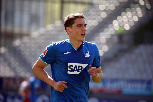 24.04.21 SC Freiburg - TSG 1899 Hoffenheim Deutschland, Freiburg, 24.04.2021, Fussball, Bundesliga, Saison 2020 2021, SC Freiburg - TSG 1899 Hoffenheim: Robert Skov (TSG 1899 Hoffenheim). *** 24 04 21 SC Freiburg TSG 1899 Hoffenheim Germany, Freiburg, 24 04 2021, football, Bundesliga, season 2020 2021, SC Freiburg TSG 1899 Hoffenheim Robert Skov TSG 1899 Hoffenheim