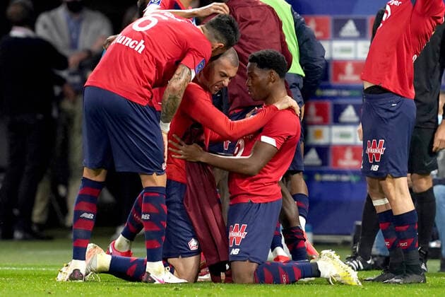 SQUADRA, BURAK YILMAZ, JONATHAN DAVID, OSC Lille, Ligue 1, Olympique Lyonnais vs OSC Lille 2-3, Lyon LIGUE 1 2020-21 OLYMPIQUE LYONNAIS LIONE-OSC LILLE 2-3