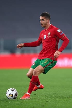 Portugal - Azerbaijan Andre Silva of Portugal controls the ball during the FIFA World Cup, WM, Weltmeisterschaft, Fussball 2022 Qatar qualifying match between Portugal and Azerbaijan on March 24, 2021 in Turin, Italy. Torino Allianz Stadium Italy Copyright: xMarcoxCanonierox