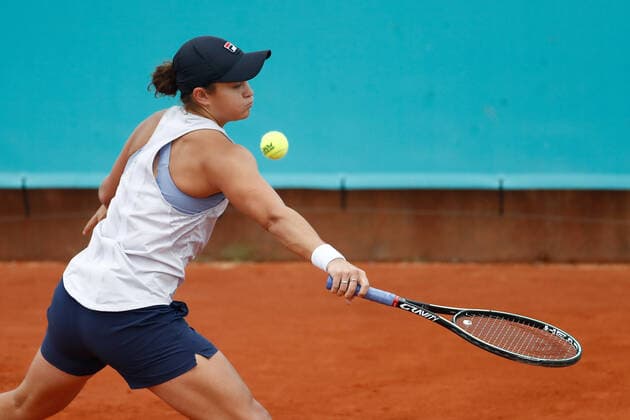 April 28, 2021, MADRID, MADRID, SPAIN: Ashleigh Barty of Australia in action during her practice for the WTA, Tennis Damen 1000 - Mutua Madrid Open 2021 at La Caja Magica on April 28, 2021 in Madrid, Spain. MADRID SPAIN - ZUMAa181 20210428_zaa_a181_020 Copyright: xOscarxJ.xBarrosox