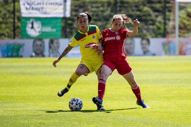 2. Frauen Fussball Bundesliga, 1. FC Koeln - FC Bayern Muenchen II; 28.04.2021 Francesca Calo ( 2, 1. FC Koeln) 2. Frauen Fussball Bundesliga, 1. FC Koeln - FC Bayern Muenchen II, Koeln, Geissbockheim DFL REGULATIONS PROHIBIT ANY USE OF PHOTOGRAPHS AS IMAGE SEQUENCES AND OR QUASI-VIDEO. Copyright: xBEAUTIFULxSPORTS Wunderlx