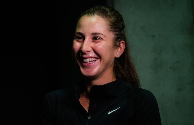 April 28, 2021, MADRID, MADRID, SPAIN: Belinda Bencic of Switzerland talks to the media ahead of the 2021 Mutua Madrid Open WTA, Tennis Damen 1000 tournament MADRID SPAIN - ZUMAa181 20210428_zaa_a181_110 Copyright: xRobxPrangex