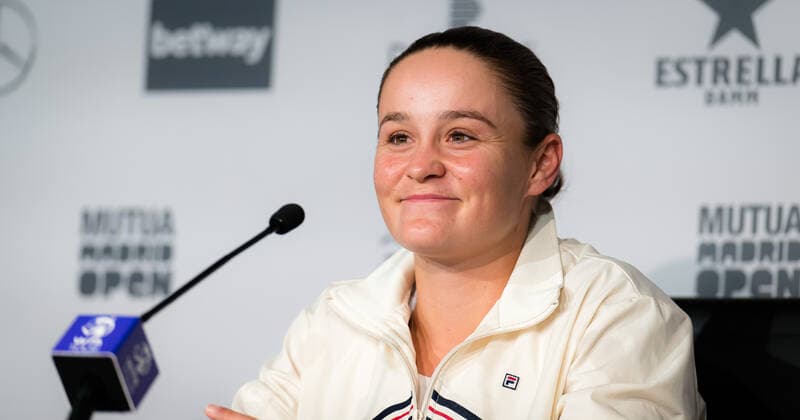 April 28, 2021, MADRID, MADRID, SPAIN: Ashleigh Barty of Australia talks to the media ahead of the 2021 Mutua Madrid Open WTA, Tennis Damen 1000 tournament MADRID SPAIN - ZUMAa181 20210428_zaa_a181_115 Copyright: xRobxPrangex