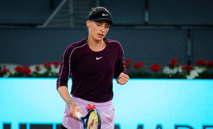 Mandatory Credit: Photo by Rob Prange Shutterstock (11876850cn) Ana Bogdan of Romania in action during the second qualifications round of the 2021 Mutua Madrid Open WTA, Tennis Damen 1000 tournament Mutua Madrid Open Qualifying, Tennis, La Caja Magica, Madrid, Spain - 28 Apr 2021 Mutua Madrid Open Qualifying, Tennis, La Caja Magica, Madrid, Spain - 28 Apr 2021  Copyright: xRobxPrange Shutterstockx 11876850cn