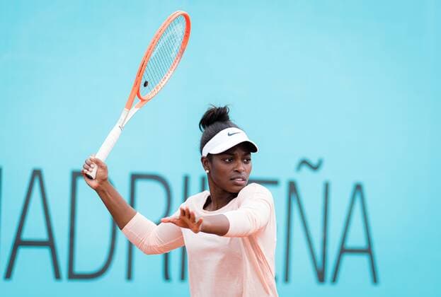 Mandatory Credit: Photo by Rob Prange Shutterstock (11876850an) Sloane Stephens of the United States during practice ahead of the 2021 Mutua Madrid Open WTA, Tennis Damen 1000 tournament Mutua Madrid Open Qualifying, Tennis, La Caja Magica, Madrid, Spain - 28 Apr 2021 Mutua Madrid Open Qualifying, Tennis, La Caja Magica, Madrid, Spain - 28 Apr 2021  Copyright: xRobxPrange Shutterstockx 11876850an