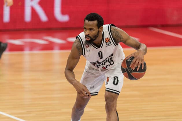 Basketball, Euroleague, day0}.04.2021, FC Bayern München - Armani Olimpia Mailand. Im Bild Kevin PUNTER (Armani Olimpia Mailand, 0). München Audi Dome Bayern Deutschland Copyright: Passion2Press.dex xMarkusxFischerx