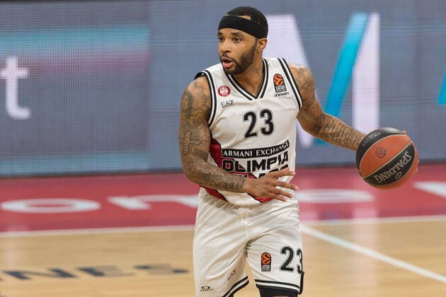 Basketball, Euroleague, day0}.04.2021, FC Bayern München - Armani Olimpia Mailand. Im Bild Malcolm DELANEY (Armani Olimpia Mailand, 23). München Audi Dome Bayern Deutschland Copyright: Passion2Press.dex xMarkusxFischerx
