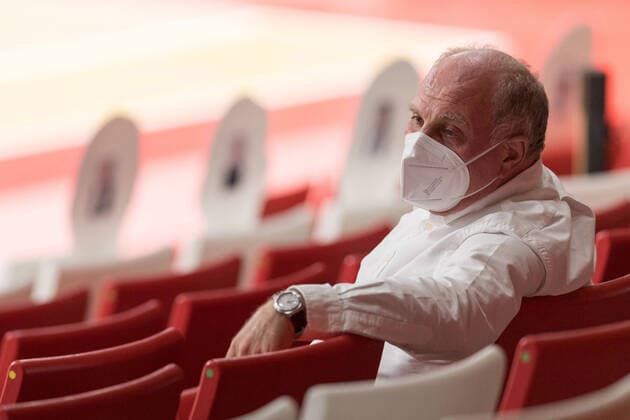Sport Themen der Woche KW17 Sport Bilder des Tages Basketball, Euroleague, day0}.04.2021, FC Bayern München - Armani Olimpia Mailand. Im Bild Ehrenpräsident des FC Bayern München Ulrich Uli HOENEß. München Audi Dome Bayern Deutschland Copyright: Passion2Press.dex xMarkusxFischerx