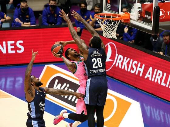 The Russian Federation. St. Petersburg. Euroleague Playoffs. BC Zenit vs BC Barcelona. Player AlexanderxKulebyakin