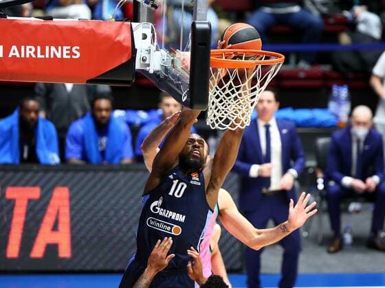 The Russian Federation. St. Petersburg. Euroleague Playoffs. BC Zenit vs BC Barcelona. Player AlexanderxKulebyakin