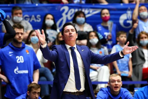 The Russian Federation. St. Petersburg. Euroleague Playoffs. BC Zenit vs BC Barcelona. Javier Pascual. Head coach of BC Zenit Javier Pascual. AlexanderxKulebyakin