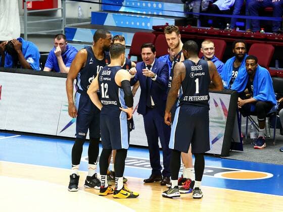 The Russian Federation. St. Petersburg. Euroleague Playoffs. BC Zenit vs BC Barcelona. Javier Pascual. Head coach of BC Zenit Javier Pascual. AlexanderxKulebyakin