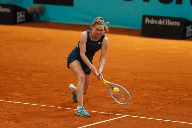 Aliaksandra Sasnovich (BLR), APRIL 28, 2021 - Tennis : Aliaksandra of Belarus during qualifying singles 2nd round match against Laura Siegemund of Germany on the WTA, Tennis Damen 1000 Mutua Madrid Open tennis tournament at the Caja Magica in Madrid, Spain. Noxthirdxpartyxsales  (0117005319st)