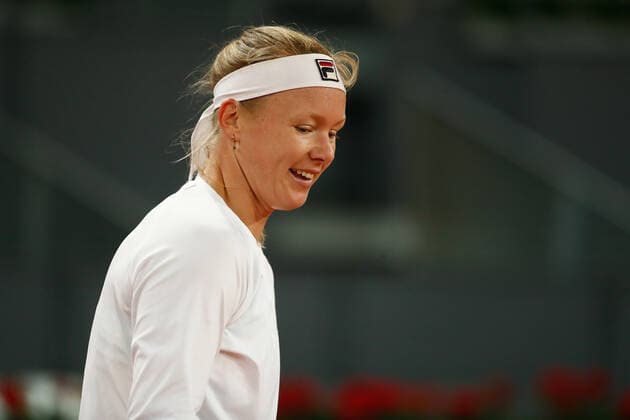 April 29, 2021, MADRID, MADRID, SPAIN: Kiki Bertens of The Netherlands gestures during her Women s Singles match against Victoria Jimenez Kasintseva of Andorra during the WTA, Tennis Damen 1000 - Mutua Madrid Open 2021 at La Caja Magica on April 29, 2021 in Madrid, Spain. MADRID SPAIN - ZUMAa181 20210429_zaa_a181_042 Copyright: xOscarxJ.xBarrosox