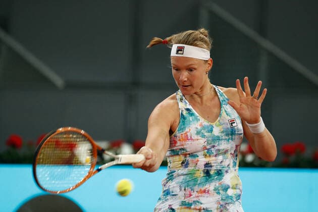 April 29, 2021, MADRID, MADRID, SPAIN: Kiki Bertens of The Netherlands in action during her Women s Singles match against Victoria Jimenez Kasintseva of Andorra during the WTA, Tennis Damen 1000 - Mutua Madrid Open 2021 at La Caja Magica on April 29, 2021 in Madrid, Spain. MADRID SPAIN - ZUMAa181 20210429_zaa_a181_058 Copyright: xOscarxJ.xBarrosox