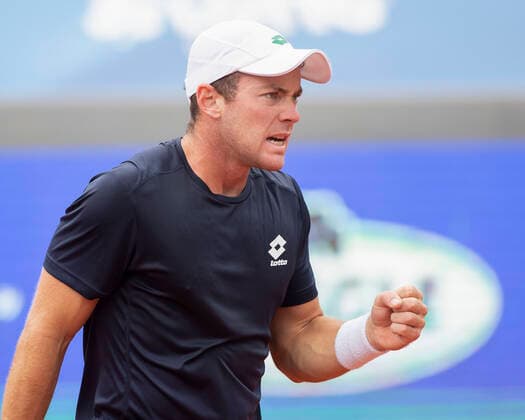 Dominik Koepfer macht die Faust und jubelt, Jubel, Freude, Emotion Tennis - BMW Open 2021 - ATP, Tennis Herren - MTTC Iphitos - Munich - - Germany - 29 April 2021. Copyright: xJuergenxHasenkopfx