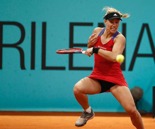 April 29, 2021, Madrid, Spain: ANGELIQUE KERBER of Germany in action during her Women s Singles match against M. Vondrousova of Czech Republic during the WTA, Tennis Damen 1000 - Mutua Madrid Open 2021 at La Caja Magica in Madrid, Spain. Kerber won 7:6, 6:1. MADRID SPAIN - ZUMAa181 20210429_zaa_a181_053 Copyright: xOscarxJ.xBarrosox