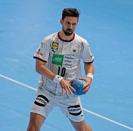Fabian Wiede (DHB) Men s Ehf Euro 2022 Qualification Phase 2, 29 April, 29.04.2021 Bosnia and Herzegovina vs Germany , Handball, Men s Ehf Euro 2022 Qualification Phase 2, 29 April, 29.04.2021 Bugojna Copyright: xEIBNER NikolaxKrsticx EP_EER
