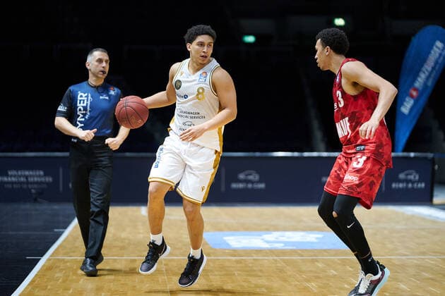 James Robinson (Nr. 8 Basketball Loewen Braunschweig) Basketball Loewen Braunschweig - soliver Wuerzburg Basketball Loewen Braunschweig - soliver Wuerzburg, Basketball, BBL, Saison 2020 2021, 29.04.2021 Braunschweig Copyright: xEibner-Pressefoto DanielxReineltx EP_DRT